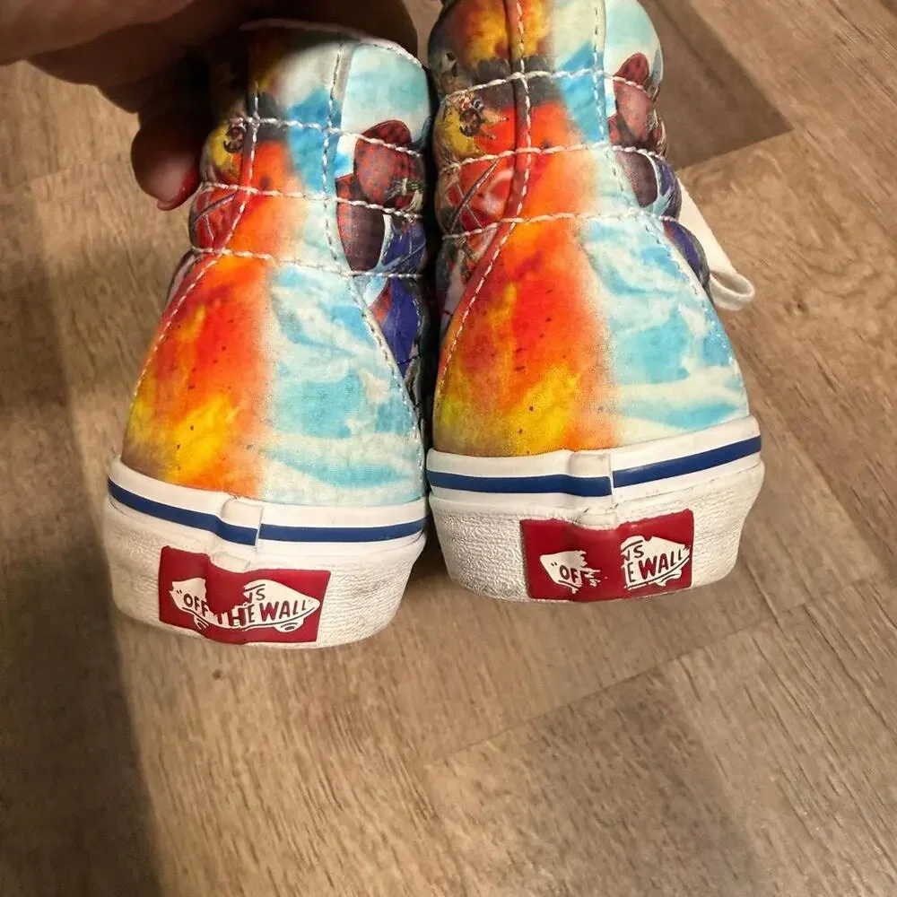 Vans Kids Size 1 Multicolor Low Top Skate Sneakers Canvas Lace Up Youth Shoes